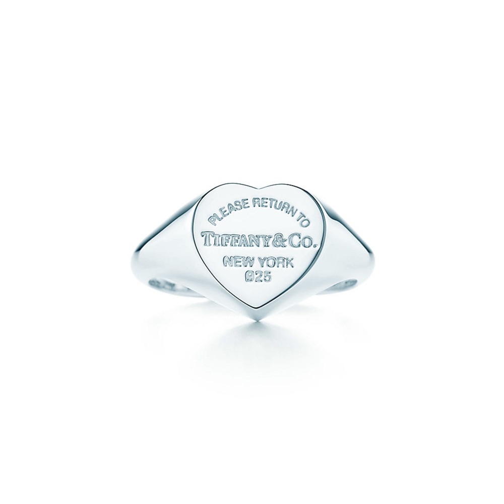 Tiffany Heart Signet Ring size 6